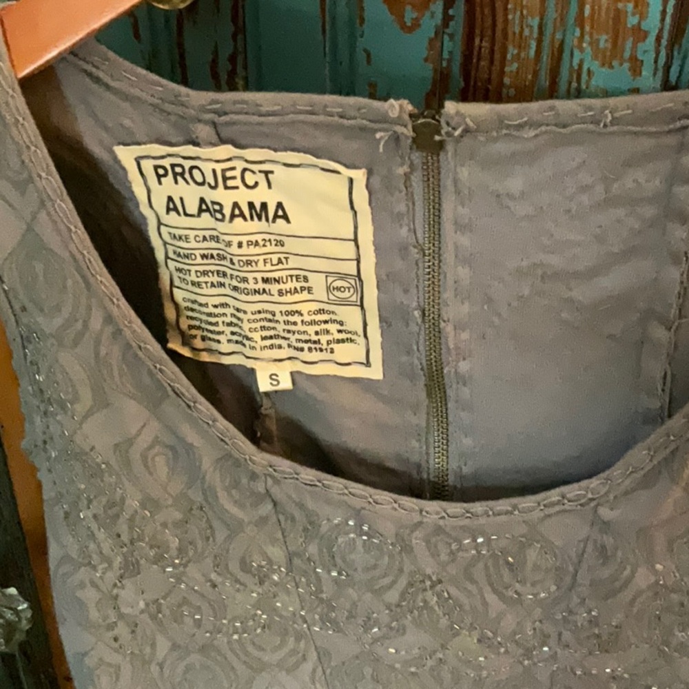 Project Alabama Gray Embroidered top